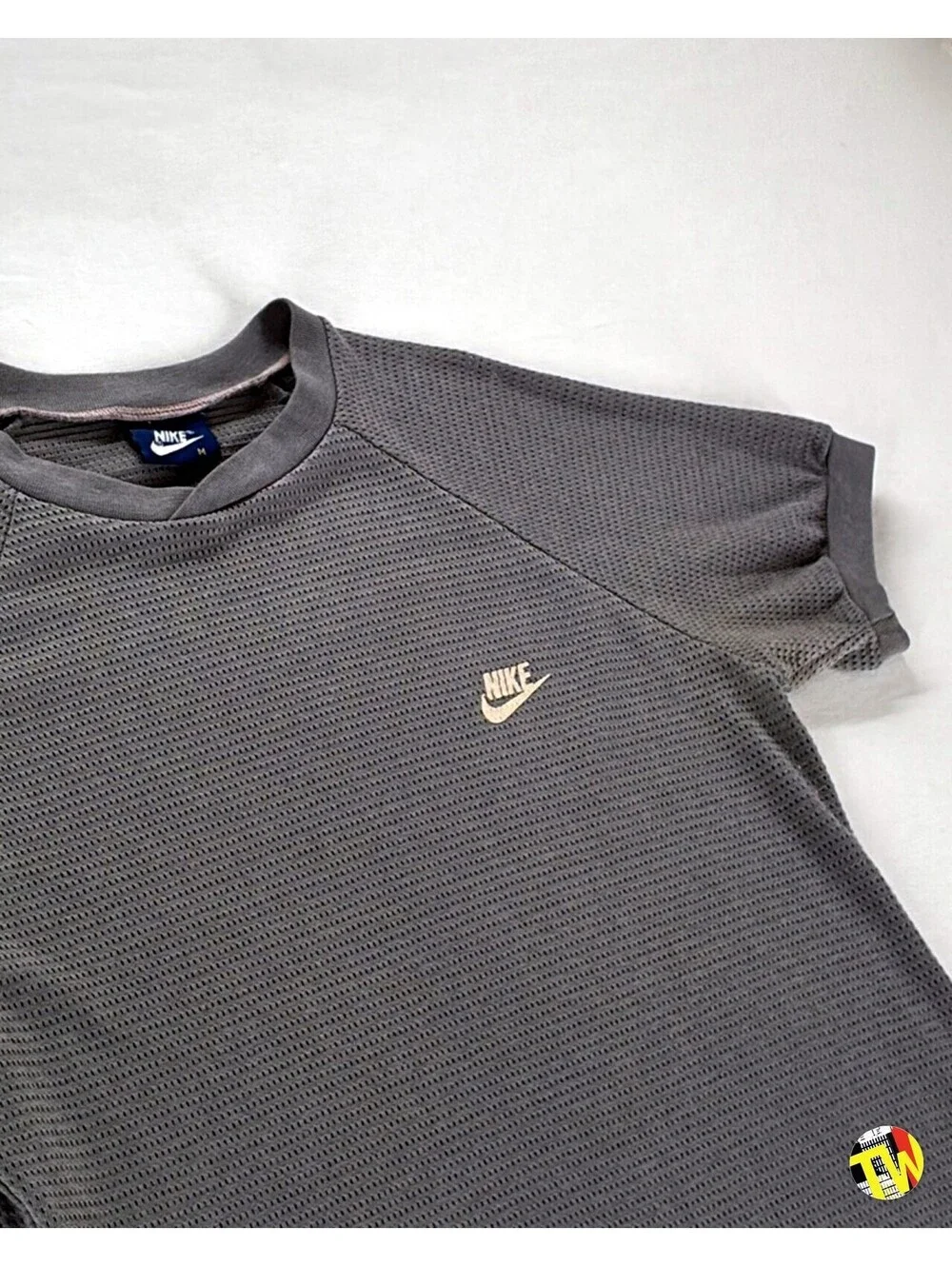 Vintage 90s Nike T-Shirt Blue Tag Mini Swoosh Mesh Tech M